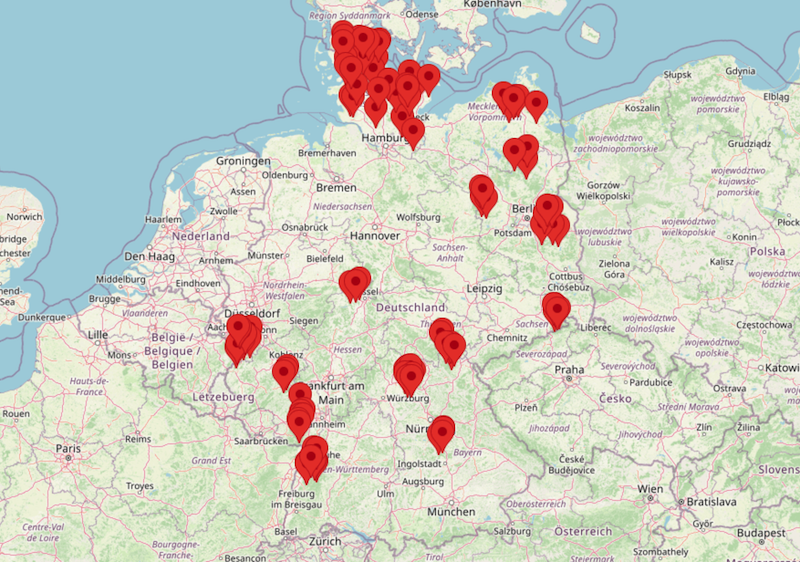 Trekkingplätze Deutschland Karte